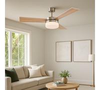 Globo Ventilateur De Plafond Avec Lumière 105 Cm Argent 3 Ailettes Télécommande