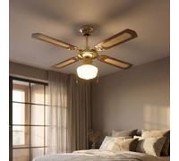 Ventilateur de Plafond Plafonnier Avec Vor-Rücklauf Métal MDF D 105 CM