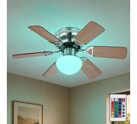 Ventilateur de Plafond Plafonnier Variateur Télécommande Glacière RGB LED 76 CM