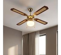 Ventilateur de Plafond Plafonnier Vor-Rücklauf Tirette Verre 3-Stufen