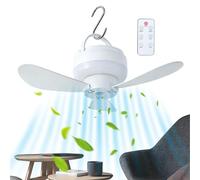 Ventilateur de plafond portable 1800 mAh USB rechargeable 3 vitesses avec | Ventilateur de plafond intelligent pour extérieur, camping, randonnée, jardin, patio, balcon, auvent, abri de jardin, jardin