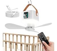 Ventilateur De Plafond Portable | Lumière à LED Rechargeable 3 600 mAh avec une Télécommande - Ventilateur Gazebo - Pour Porche Gazebo Pergola Patio Garage Lieu De Travail Dortoir Chambre Maison