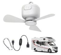 Ventilateur de plafond portable USB 3 vitesses - Idéal pour tente camping-car terrasse et extérieur