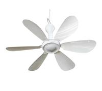 Ventilateur de plafond portable USB blanc à faible bruit avec 6 pales, double alimentation pour camping-car, camping, voiture, bureau