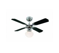 Westinghouse Ventilateur de plafond avec éclairage et chainettes Portland Ambiance Chrome 90 cm