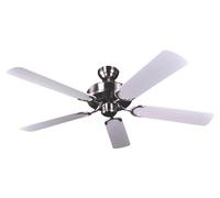 Ventilateur de plafond Potkuri Argent vielli / Blanc 132 cm avec chainette