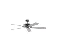 Ventilateur de plafond Potkuri de Pepeo sans éclairage, en acier, pâles réversibles blanc / osier, 132 cm