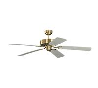 Ventilateur de plafond Potkuri Laiton antique / Blanc 132 cm avec chainette