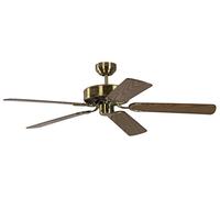 Ventilateur de plafond Potkuri Laiton antique / Chêne 132 cm