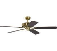 Ventilateur de plafond Potkuri Laiton satiné / Acajou 132 cm avec chainette