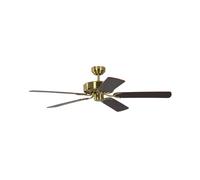 Pepeo Ventilateur de plafond Potkuri – Laiton satiné / Acajou 132 cm avec chainette