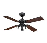Ventilateur de plafond Princess Euro Gun Metal 105 cm avec éclairage et chainettes