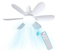Ventilateur de Plafond - PRUMYA - Modèle E27 - 40W - 3 Vitesses - Lumière LED 3000-6500K