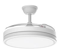 Ventilateur de plafond rétractable 106 cm avec lumière LED - moteur DC silencieux 6 vitesses pour intérieur