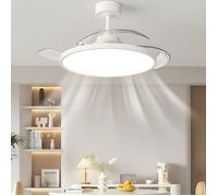 Ventilateur de plafond rétractable 42 pouces - silencieux - Télécommande + App - Minuterie 1/2/4h - Idéal chambre, salon, cuisine