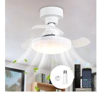 Ventilateur de plafond rétractable avec lumière et télécommande, petit ventilateur de plafond sans pale avec lumière LED Label