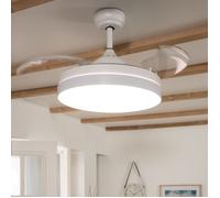 Ventilateur de Plafond Rétractable Silencieux Dalori Blanc 106cm Moteur DC Blanc