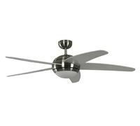 Ventilateur de plafond Melton Nickel / Blanc 132 cm avec éclairage et télécommande