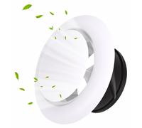 Ventilateur de plafond rond en plastique, 200 mm - avec valve réglable, idéal pour la salle de bain et la cuisine
