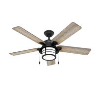 Ventilateur de plafond Santorini 132 cm avec lumière Noir