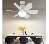 Ventilateur de plafond silencieux ,30W Ventilateur Lampe,3 vitesses ,E27 ventilateur de plafond Pour salon et chambre- 42X20CM