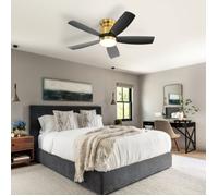 Ventilateur de plafond Silencieux LED extra 42 pouces 5 pales ABS blanc,moteur CC réversible 6 vitesses,minu VENTILATEUR DE PLAFOND