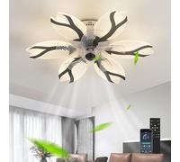 Ventilateur de Plafond Smart Avec Lumière Dimmable - 6 Vitesses Réversible Luminaire Suspension Télécommande et App pour Salon Chambre Enfant