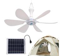Ventilateur de plafond solaire extérieur 10 W panneau monocristallin | Tonnelle solaire d'extérieur avec ventilateur de 41,9 cm pour terrasse, camping, poulailler, serre, abri de jardin, grenier