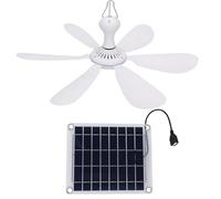 Ventilateur de plafond solaire - Panneaux monocristallins 10 W - Kit de | Ventilateur de plafond à énergie solaire - Système de refroidissement USB - Ventilateur extérieur pour terrasse, tente, serre