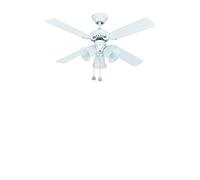 Ventilateur de Plafond Sulión 075438 modèle Hornet Couleur avec lumière, 105 cm, Finition Blanche avec 4 pales réversibles Blanc-Multicolore, Akunadecor