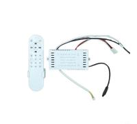 Ventilateur de plafond Télécommande avec commande infrarouge pour lumière et ventilateur 100-265 VAC 6 vitesses 2H/4H Minuterie Fonction inversion Blanc Matériau ABS Contrôleur et émetteur (set)