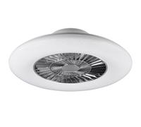 Ventilateur de plafond Télécommande CCT Lumière du jour Ventilateur Refroidisseur blanc chromé Variateur, 3 vitesses Minuterie, 1x LED, D 59 cm