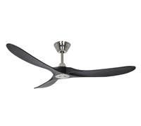 Ventilateur de plafond à basse consommation avec télécommande Eco Genuino 152 cm Chrome brossé & Noir mat