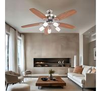 Globo Lighting Jerry ventilateur de plafond avec lampe 5x40 W blanc-gris-nickel 0337