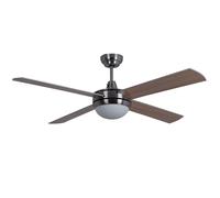 Ventilateur de plafond Ventilateur avec télécommande Salle à manger Ventilateur Refroidisseur Verre opalin, MDF, argenté, 3 vitesses Timer, 2x E27 douille, D 132 cm