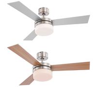 Ventilateur de plafond Ventilateur Télécommande Éclairage Plafonnier Télécommande Métal Verre MDF Pré-retour Pales réversibles Globo Alana 0333