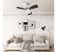 vidaXL Ventilateur de plafond avec lumière 76 cm 39 W marron foncé télécommande incluse