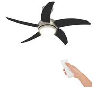 Ventilateur de plafond vidaXL avec éclairage et télécommande, Ø 110 cm, noir