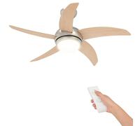 Ventilateur de plafond vidaXL avec éclairage et télécommande, Ø 110 cm, Sonoma