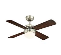 Ventilateur de plafond Westinghouse Colosseum Nickel LED Variateur Télécommande