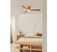 Ventilateur de plafond WIND CALM CUSTOM WOVEN - Silencieux 40W Ø132 cm en bois, lumière LED, fonction été/hiver, programmable