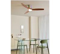 Ventilateur de plafond WIND CALM CUSTOM WOVEN - Silencieux 40W Ø132 cm en bois, lumière LED, fonction été/hiver, programmable