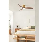 Ventilateur de plafond WIND CALM CUSTOM WOVEN - Silencieux 40W Ø132 cm en bois, lumière LED, fonction été/hiver, programmable