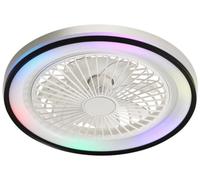 Ventilateur de plafond Zimilo 19 pouces avec LED RGB, intensité réglable, moteur CC silencieux, télécommande, 6 vitesses, minuterie, rotation réversible