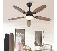 Ventilateur de plafond ZMH avec éclairage, silencieux, pales double face, intensité réglable, télécommande, lampe de salon pour le salon et la chambre à coucher