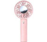 Ventilateur de poche,ELVANZA,mini-ventilateur,ventilateur portable,circulation d'air en spirale,panneau miroir,autonomie exceptionnelle,sept pales,rose Rose