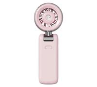 Ventilateur de poche - Mini-ventilateur pliable - 5 vitesses - Silencieux - Affichage numérique - Fonction brumisation - Rechargeable (batterie au lithium) - Rose