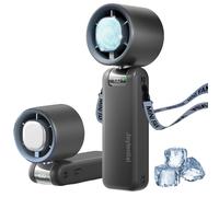 Ventilateur de poche, modèle Turbo, batterie 4000 mAh, USB, 1 à 100 vitesses, couleur gris foncé