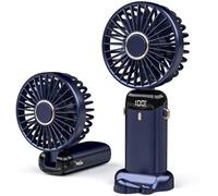 Ventilateur de poche pliable Ibenzoa® – 5 vitesses, batterie de 3000 mAh (8–12 heures), écran LED, 32 dB, mode nuit, pastilles parfumées