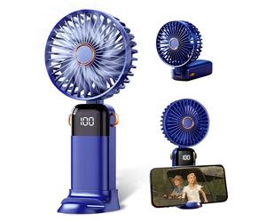 Ventilateur de poche pliable, rechargeable par USB, avec 5 vitesses, idéal pour une utilisation nomade
